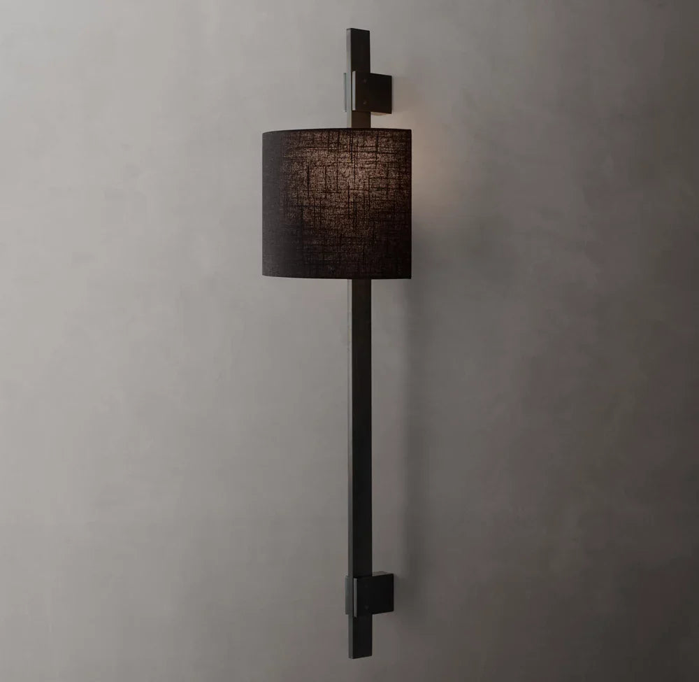 Vela Box Bar Sconce - Circular Shade, Bedroom Wall Sconce, detail 13