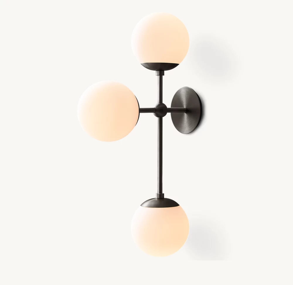 Cirque Triple Wall Light, Bedroom Wall Sconce, detail 9