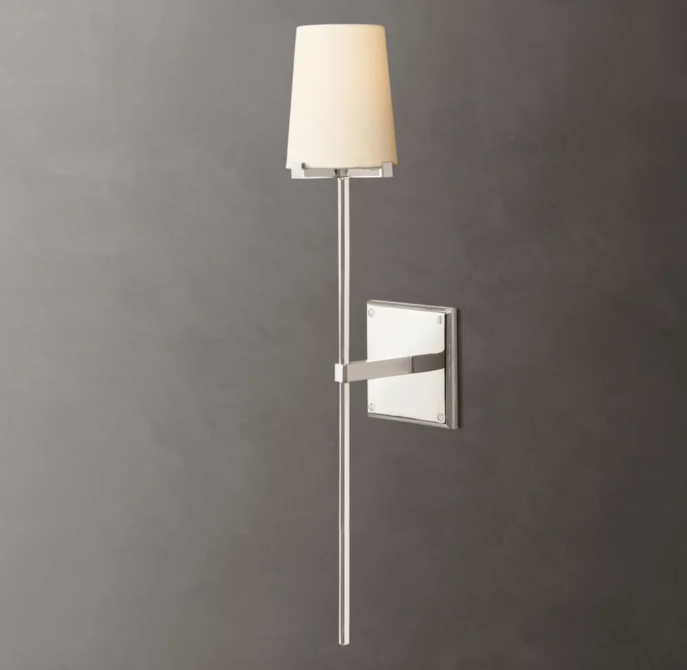 Pauillac Fabric Shade Torch Wall Light, Bedroom Wall Sconce, detail 12