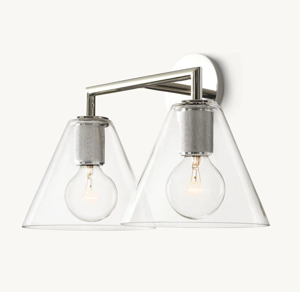 Utilitaire Funnel Shade Double Wall Light, Bathroom Wall Sconce, detail 15