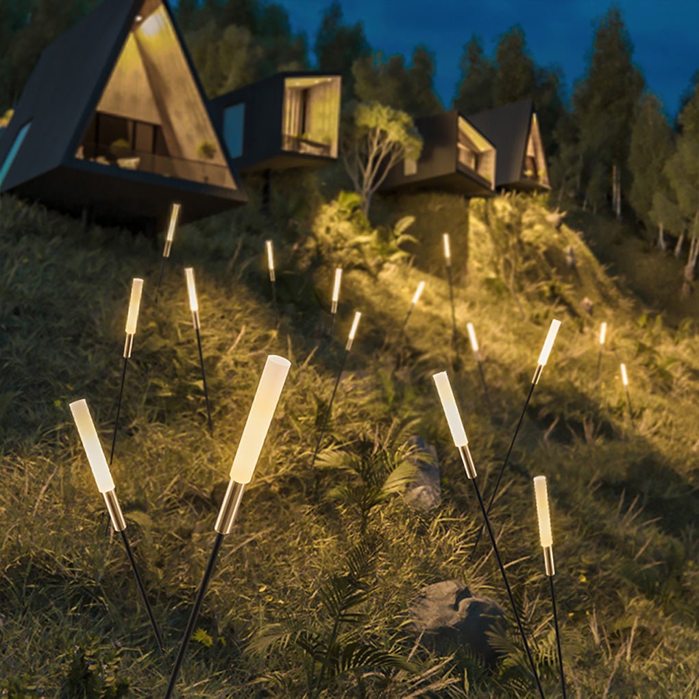 Reed & Cattail Exterior Column Lights Low Voltage Solar LED Landscaping Garden Lawns Lighting, Outdoor Wall Light, detail 3