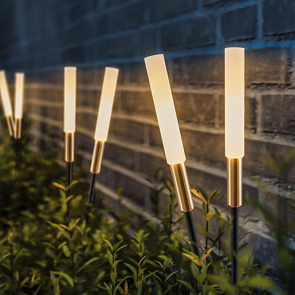 Reed & Cattail Exterior Column Lights Low Voltage Solar LED Landscaping Garden Lawns Lighting, Outdoor Wall Light, 25.6"