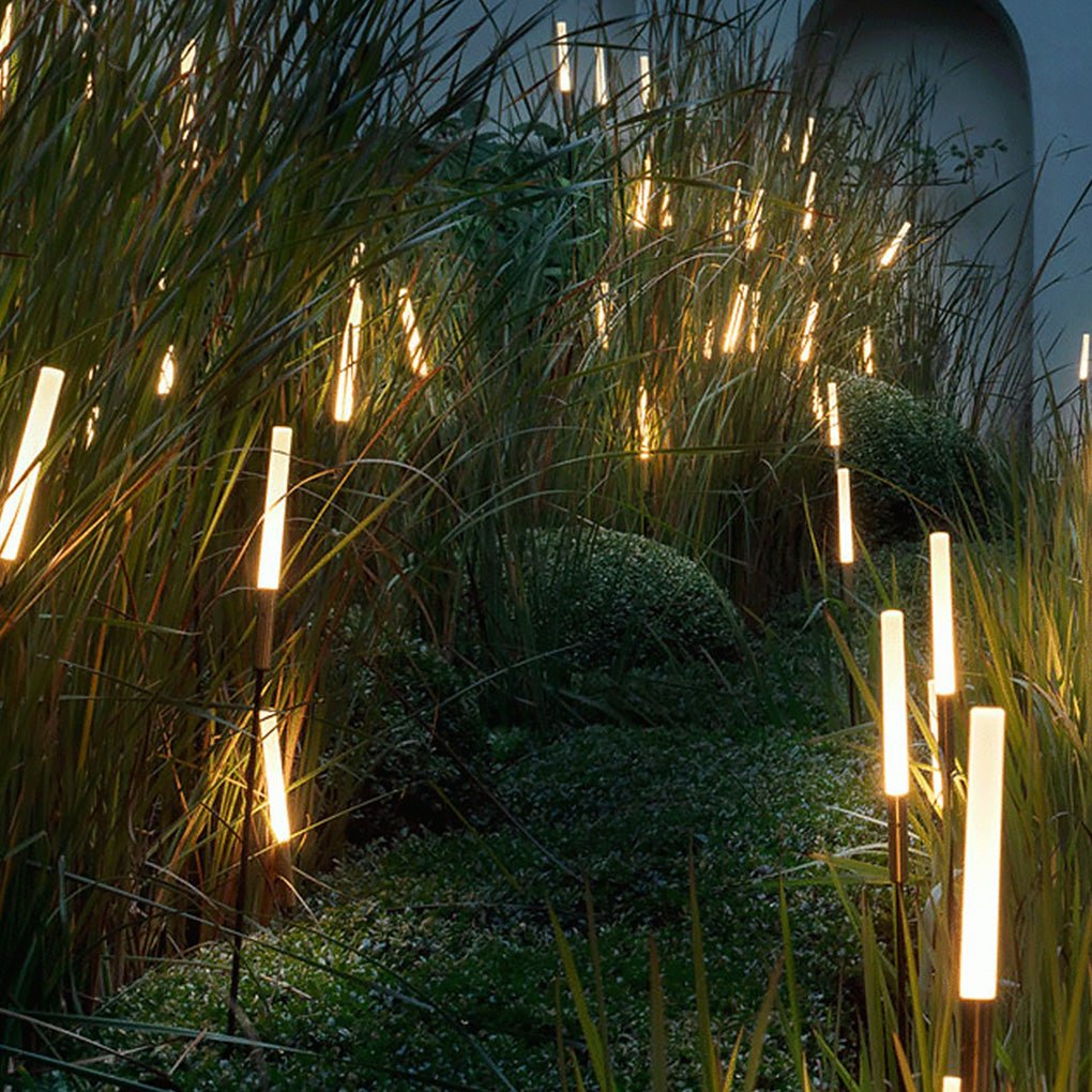 Reed & Cattail Exterior Column Lights Low Voltage Solar LED Landscaping Garden Lawns Lighting, Outdoor Wall Light, detail 2