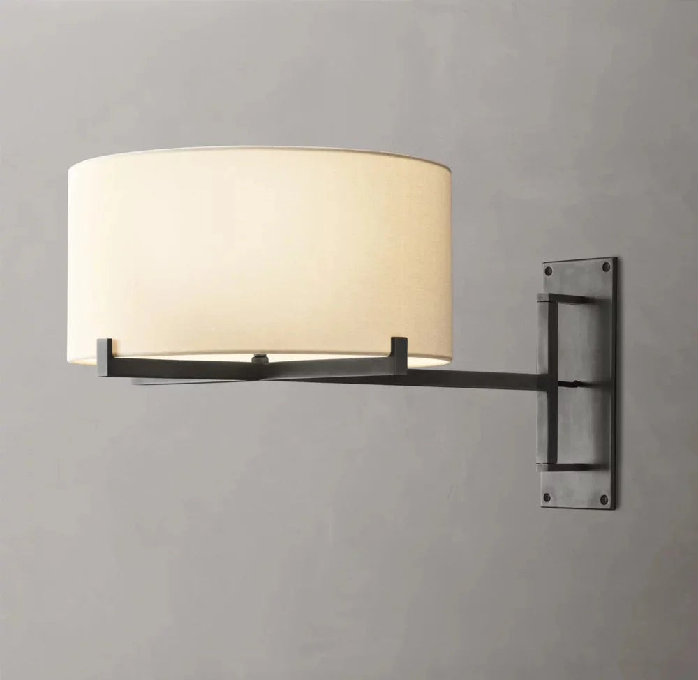 Pauillacs Drum Shade Swing-Arm Wall Light, Plug-In Wall Sconce, detail 8
