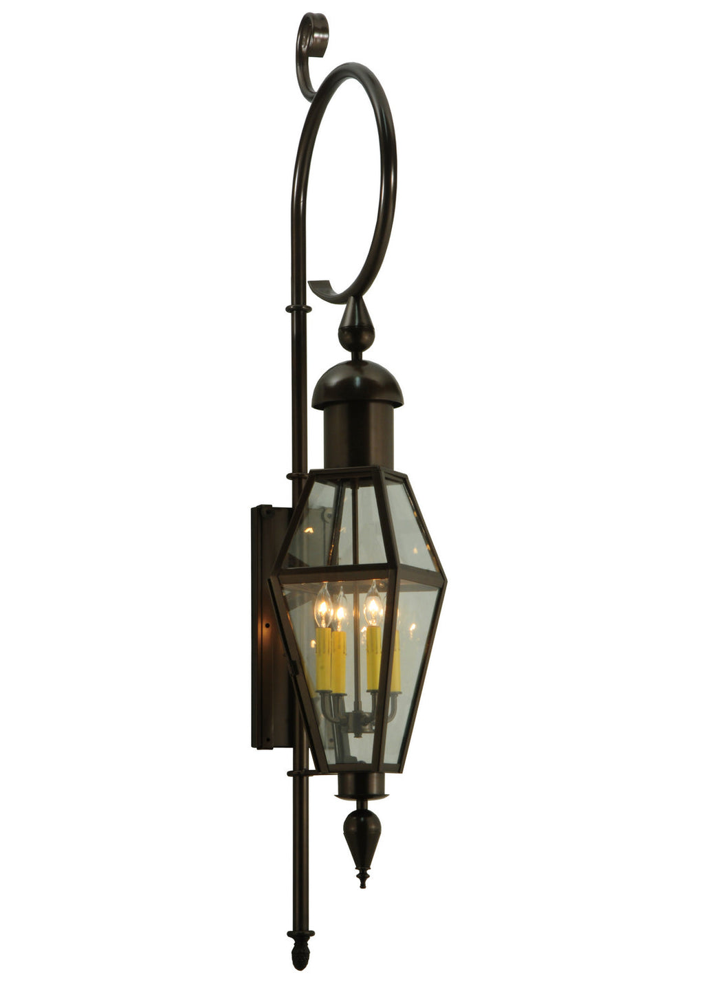 August 4-Light 64.00" Craftsman Brown Wall Sconce front view