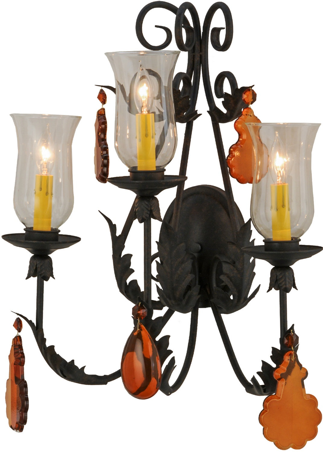French Elegance 3-Light 23.00" Chestnut Wall Sconce front view