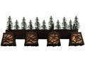 Spruce Pine 35 Inch 4-Light 14.50" Mahogany Bronze Wall Sconce front view