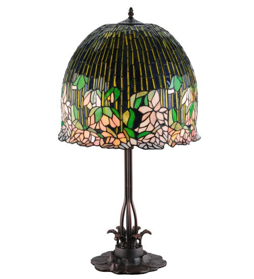 Flowering Lotus 32 Inch 3-Light 32.00" Mahogany Bronze Table Lamp front view