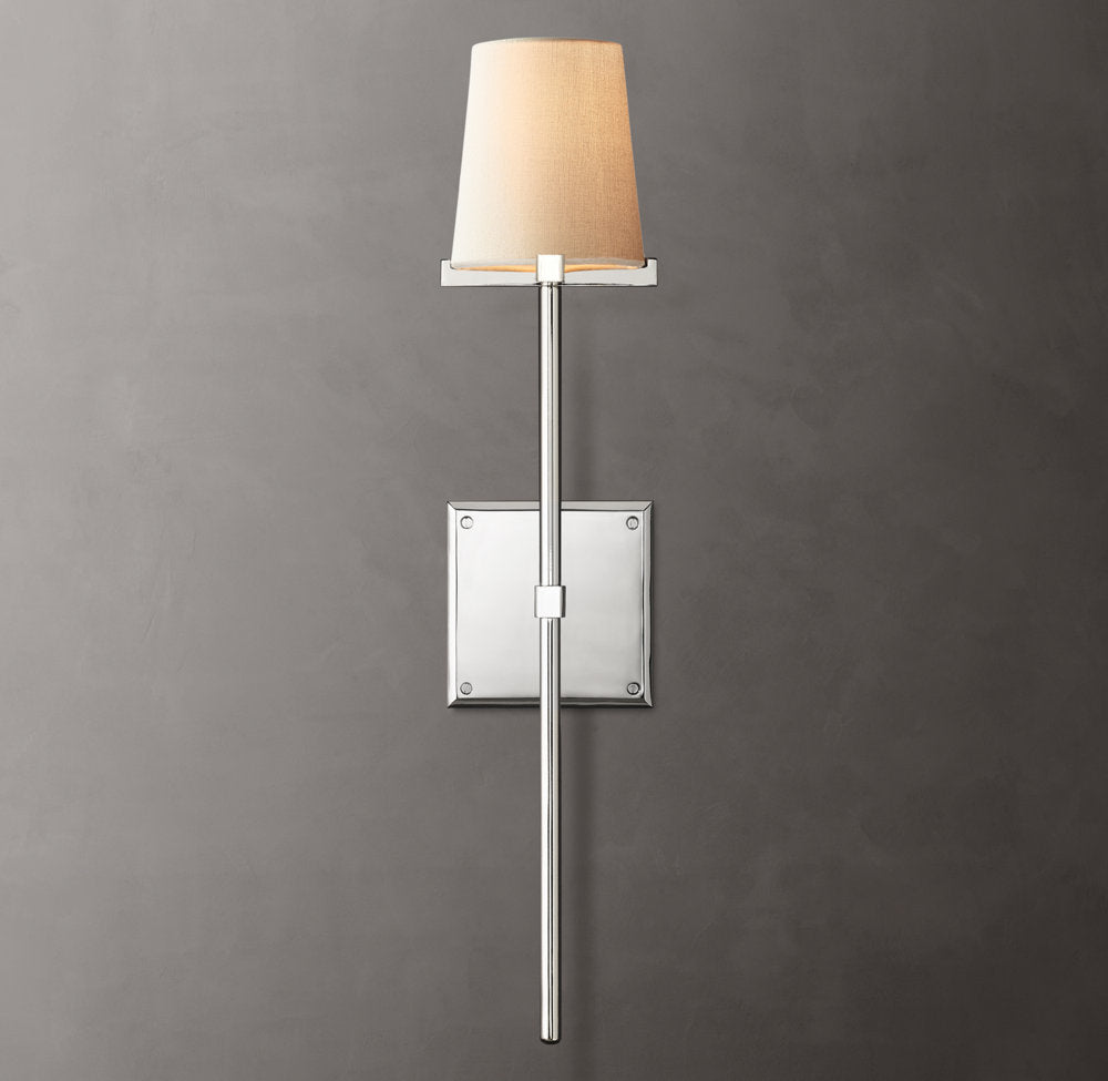 Pauillac Fabric Shade Torch Wall Light, Bedroom Wall Sconce, detail 13