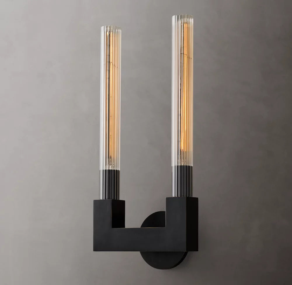 Cannele Double Wall Light, Bathroom Wall Sconce, detail 3