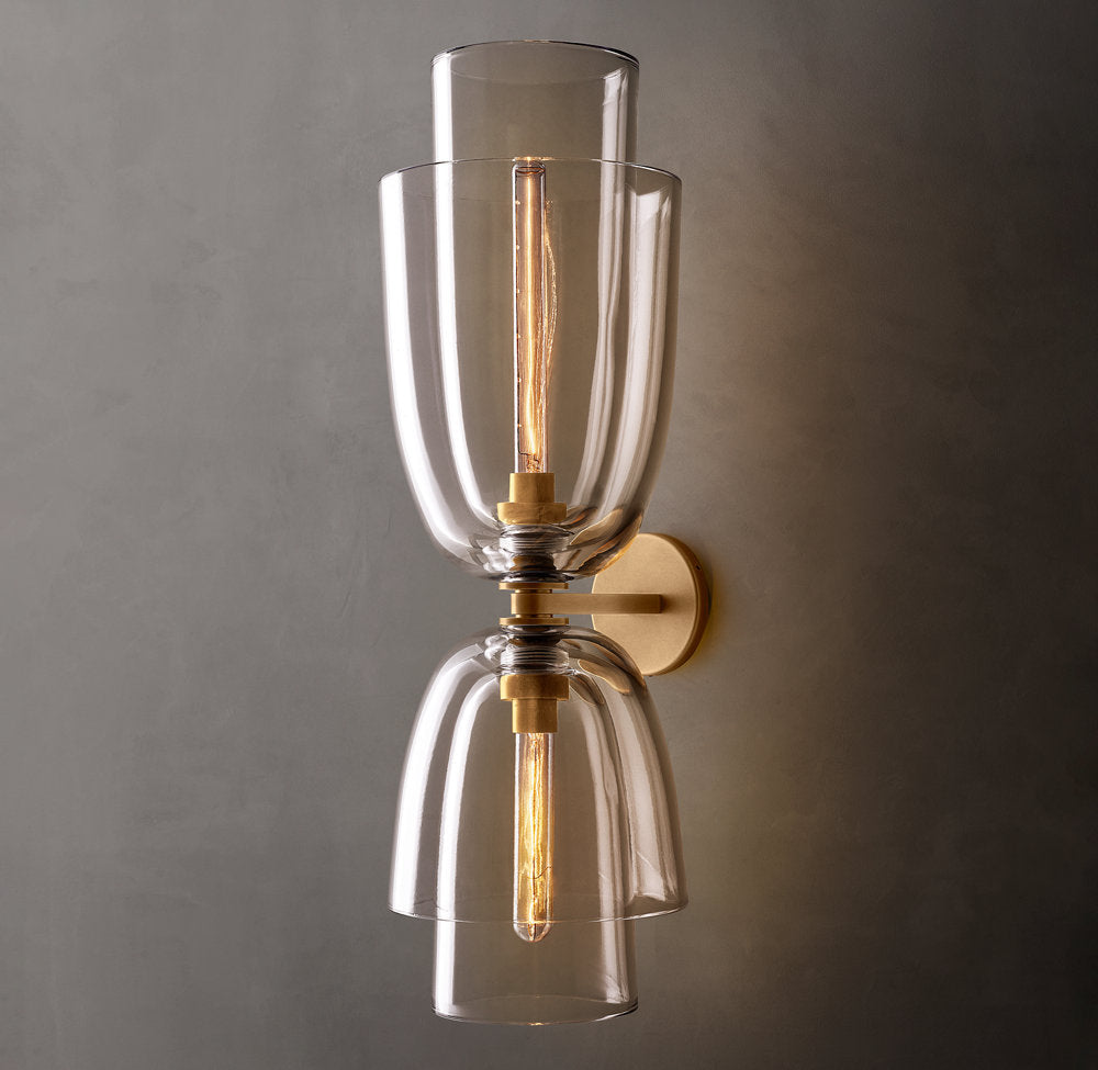 Blom Clear Glass Cloche Grand Wall Light, Bathroom Wall Sconce, detail 4