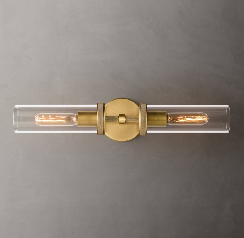 Lambeth Knurled Linear Wall Light, Bathroom Wall Sconce, detail 7