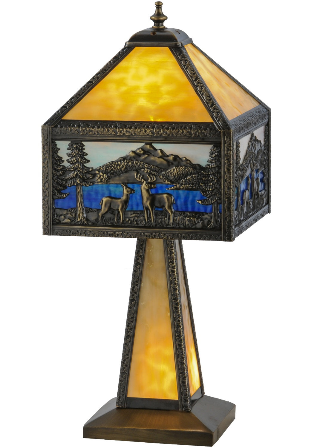 Deer Lodge 21 Inch 1-Light 21.00" Craftsman Brown Table Lamp front view