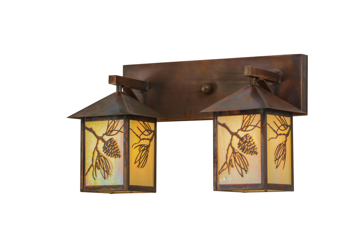 Balsam Pine 20 Inch 2-Light 12.00" Vintage Copper LED Wall Sconce front view