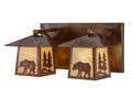 Pine Tree And Bear 22 Inch 2-Light 10.50" Vintage Copper Wall Sconce front view