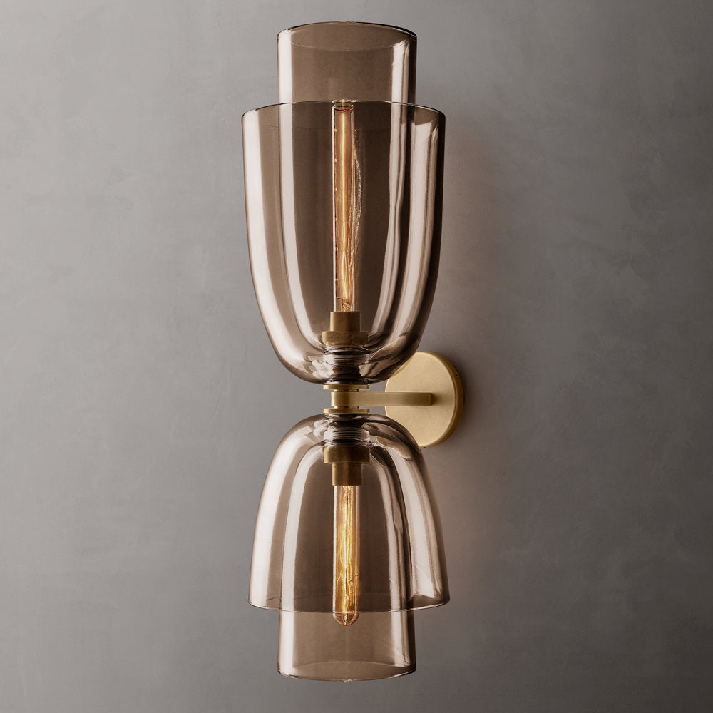 Blom Amber Glass Cloche Grand Wall Light, Bathroom Wall Sconce, detail 3