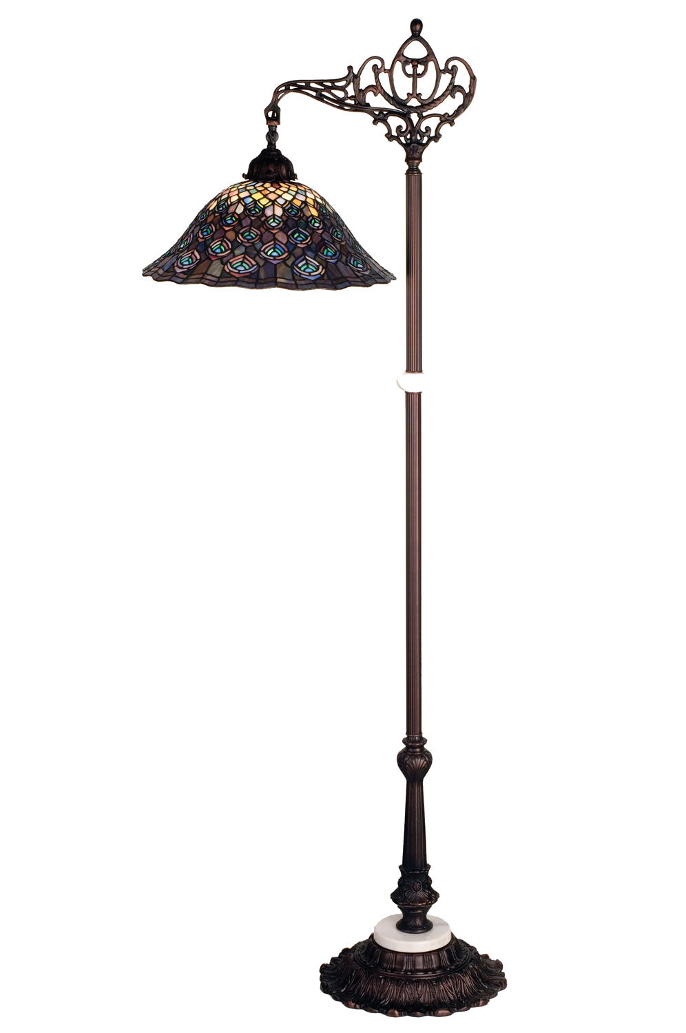 Peacock Feather 61 Inch 1-Light 61.00" Mahogany Bronze Table Lamp front view