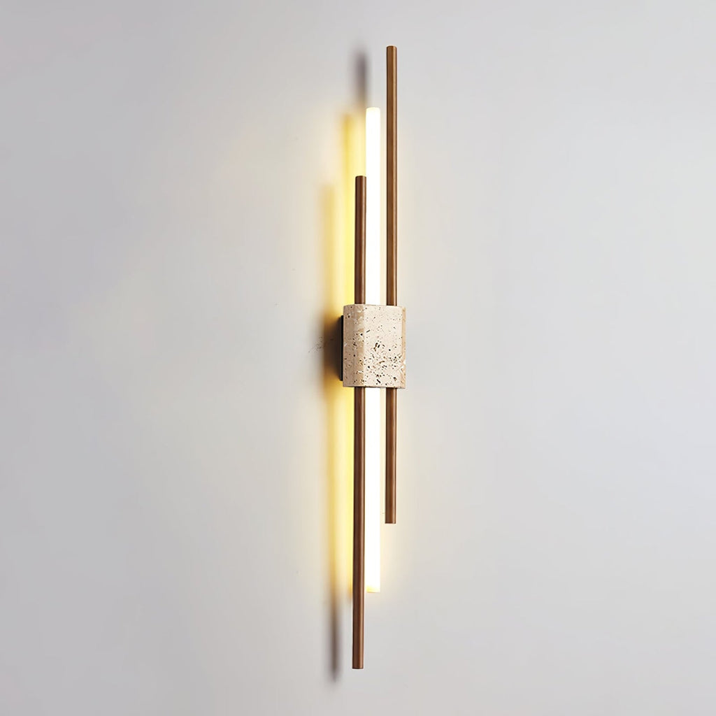 Axis Terra Wall Light, Hardwired Wall Sconce, Yellow Travertine, Dia 9cm x H 90cm