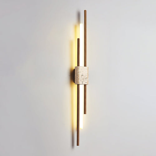 Axis Terra Wall Light, Hardwired Wall Sconce, Yellow Travertine, Dia 9cm x H 90cm