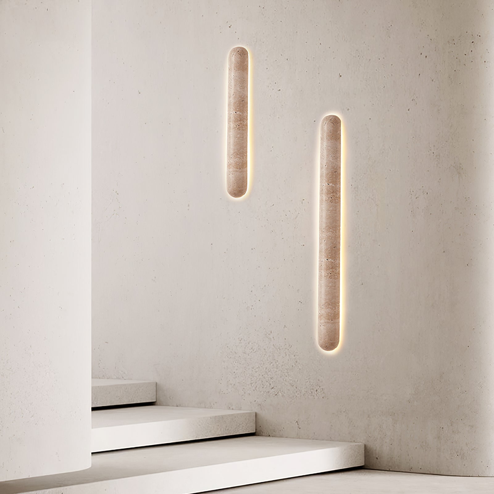 Liora Travertine Wall Light, Hardwired Wall Sconce, detail 8