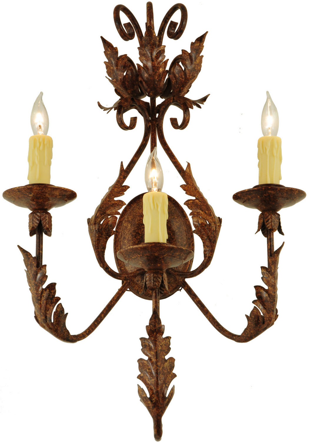French Elegance 3-Light 28.00" Oxide Bronze Wall Sconce front view