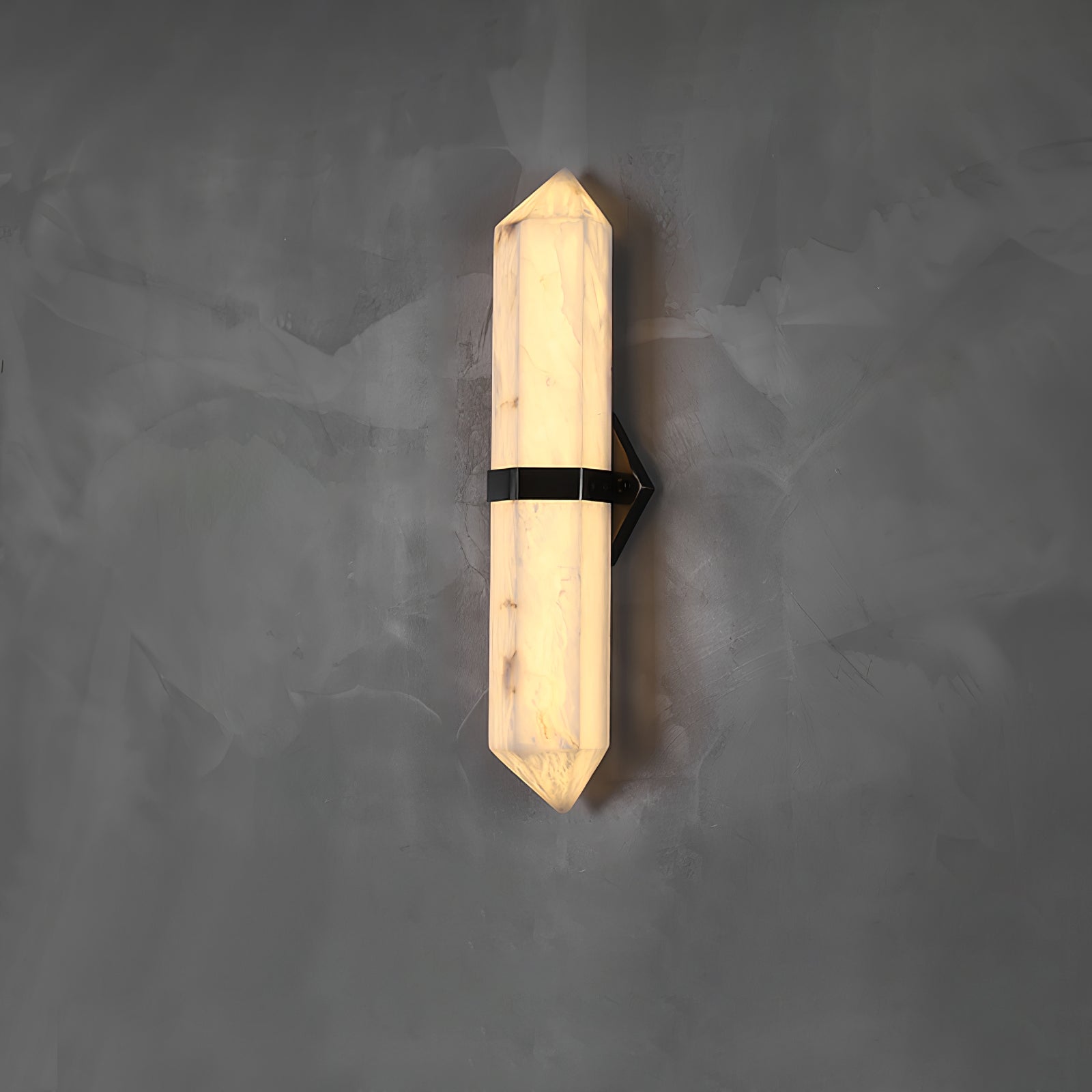 Alabaster Obelisk Wall Light, Hardwired Wall Sconce, detail 12
