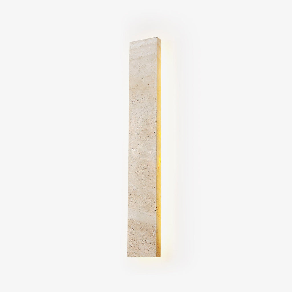 Solis Stone Wall Light, Hardwired Wall Sconce, Travertine, Dia 9cm x H 40cm