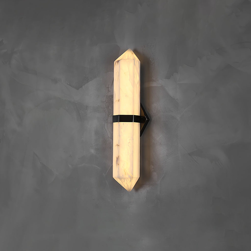 Alabaster Obelisk Wall Light, Hardwired Wall Sconce, detail 13