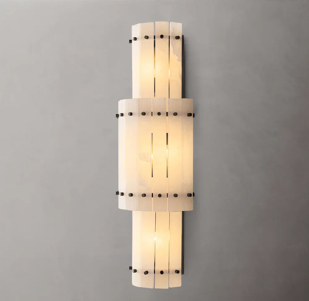 San Marco Alabaster Grand Circular Sconce, Bedroom Wall Sconce, detail 3
