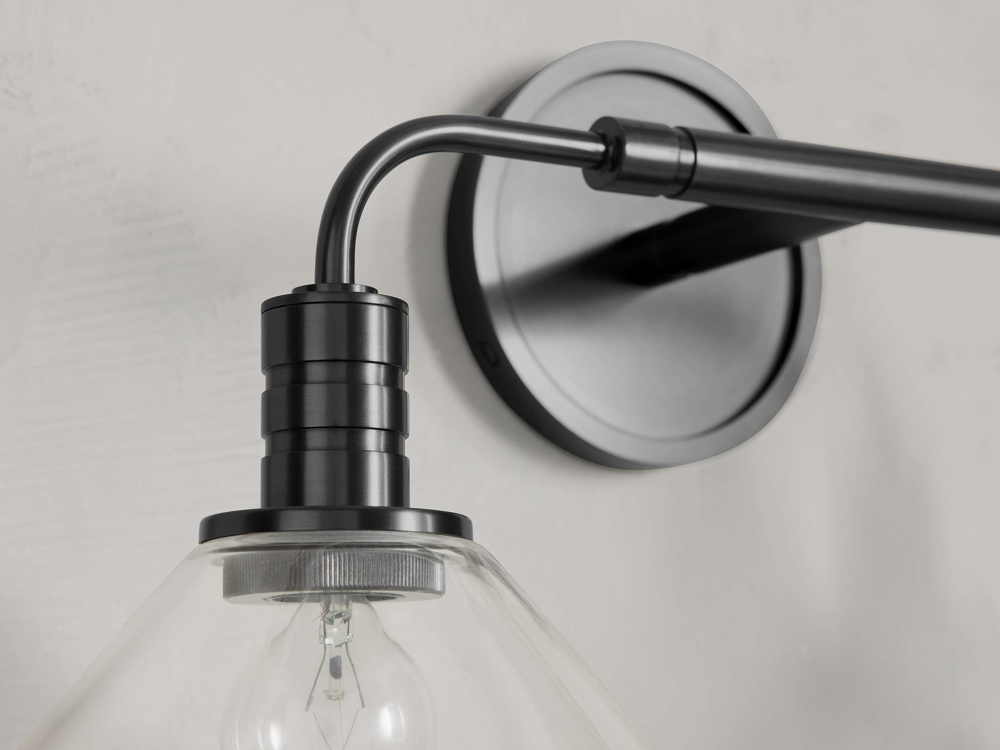 Theron Double Wall Light in Bronze, Hardwired Wall Sconce, detail 4