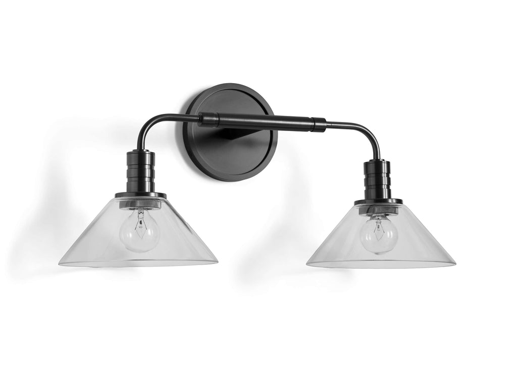 Theron Double Wall Light in Bronze, Hardwired Wall Sconce, detail 5