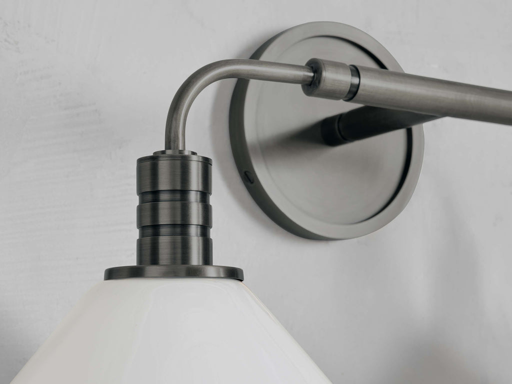 Theron Double Wall Light in Bronze, Hardwired Wall Sconce, detail 7