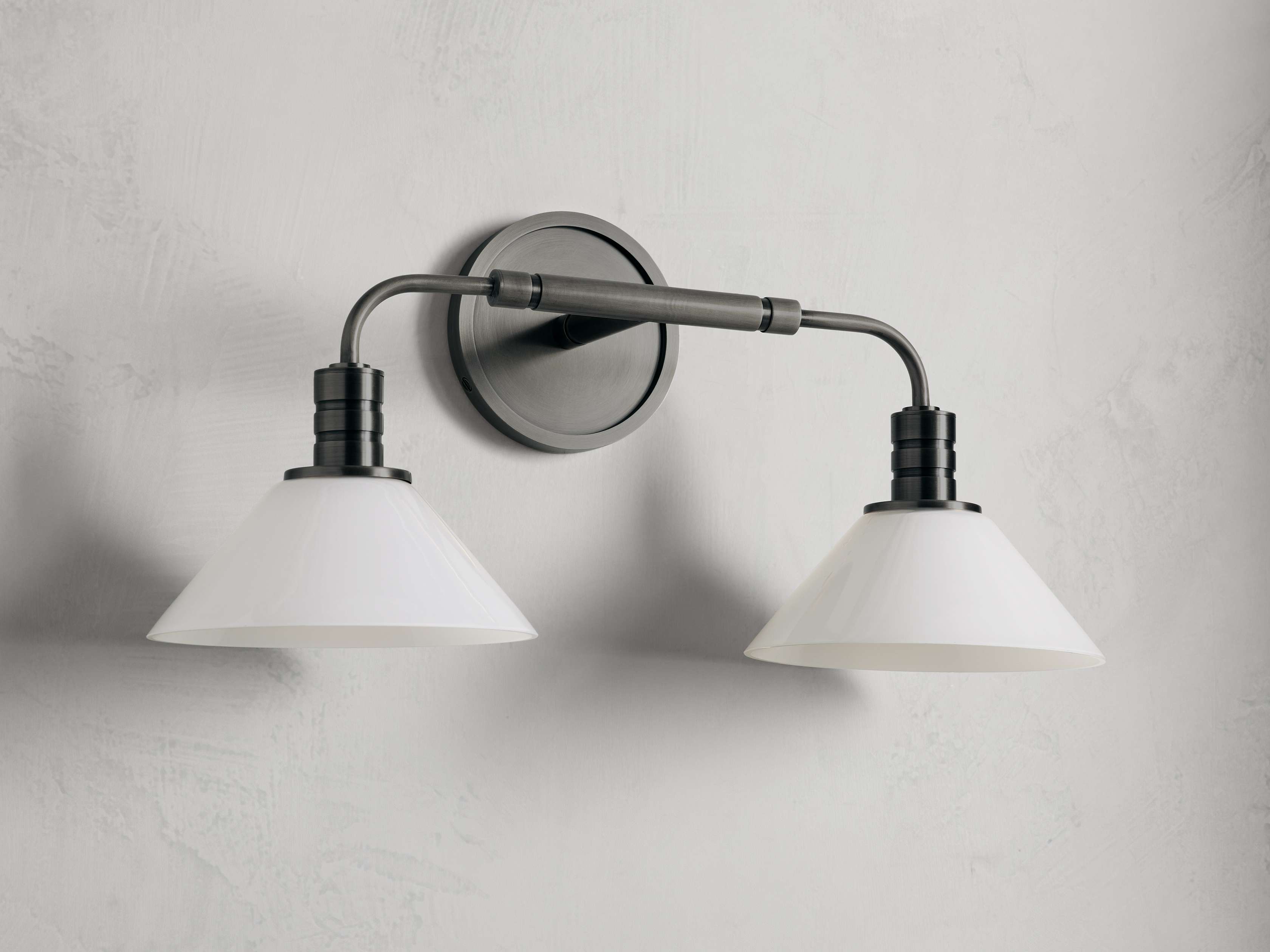 Theron Double Wall Light in Bronze, Hardwired Wall Sconce, detail 6