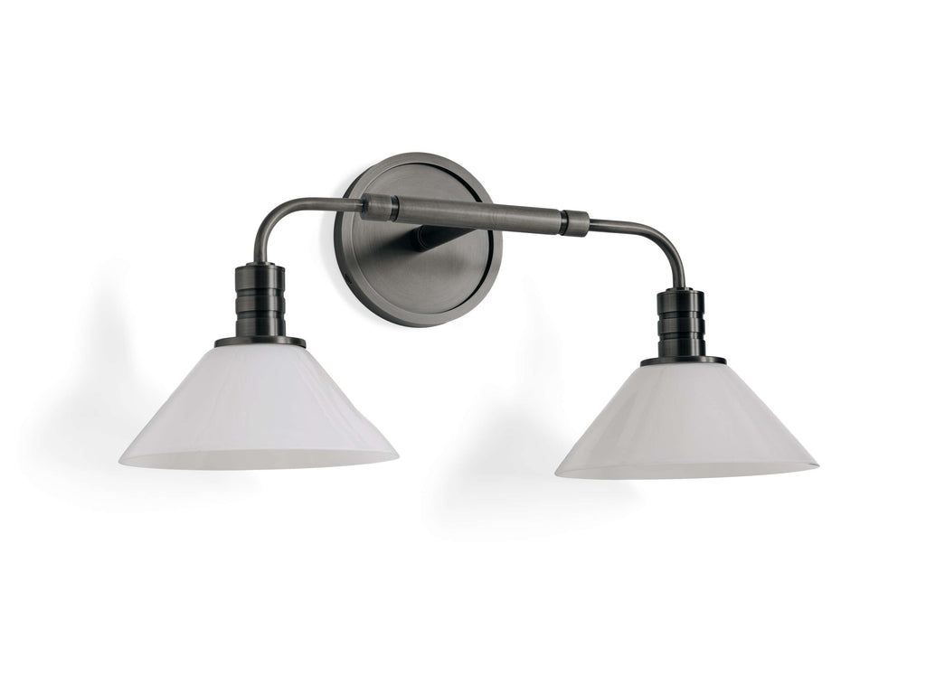 Theron Double Wall Light in Bronze, Hardwired Wall Sconce, detail 8
