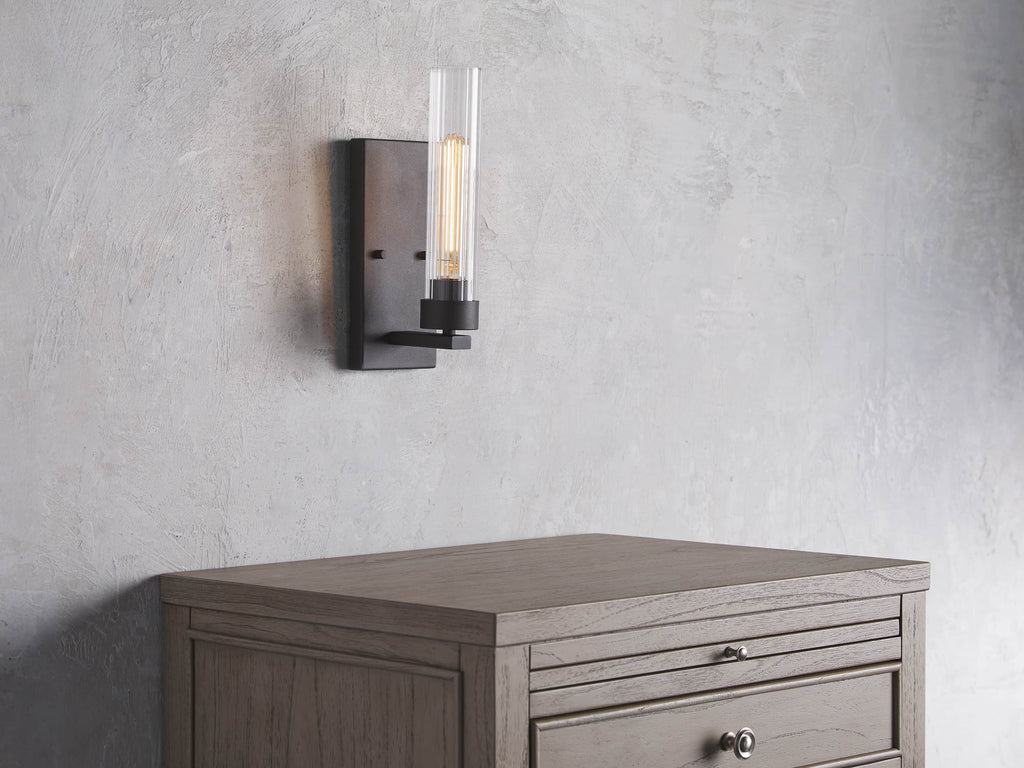 Andreas Wall Light in Bronze, Hardwired Wall Sconce, detail 3