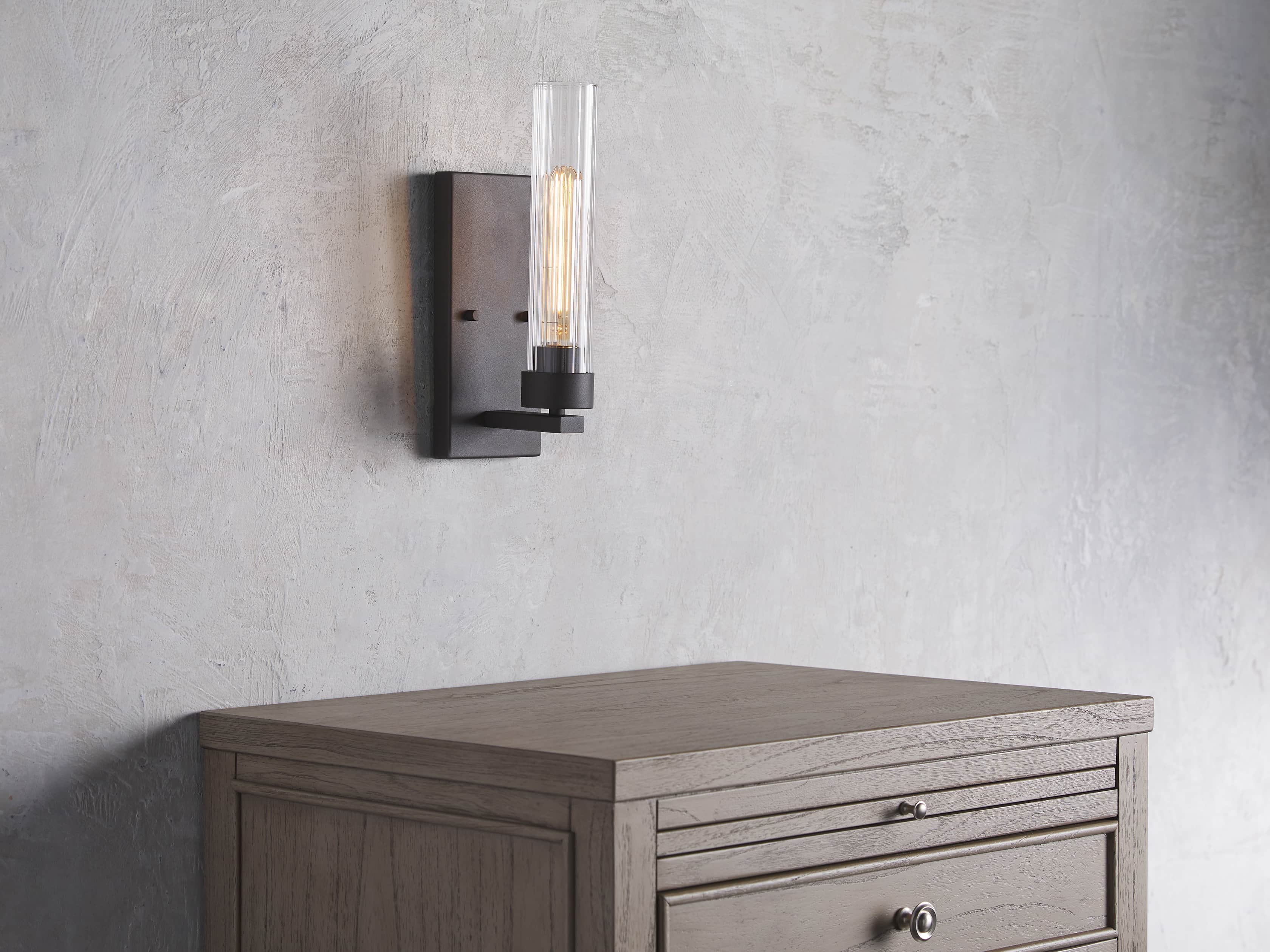 Andreas Wall Light in Bronze, Hardwired Wall Sconce, detail 3