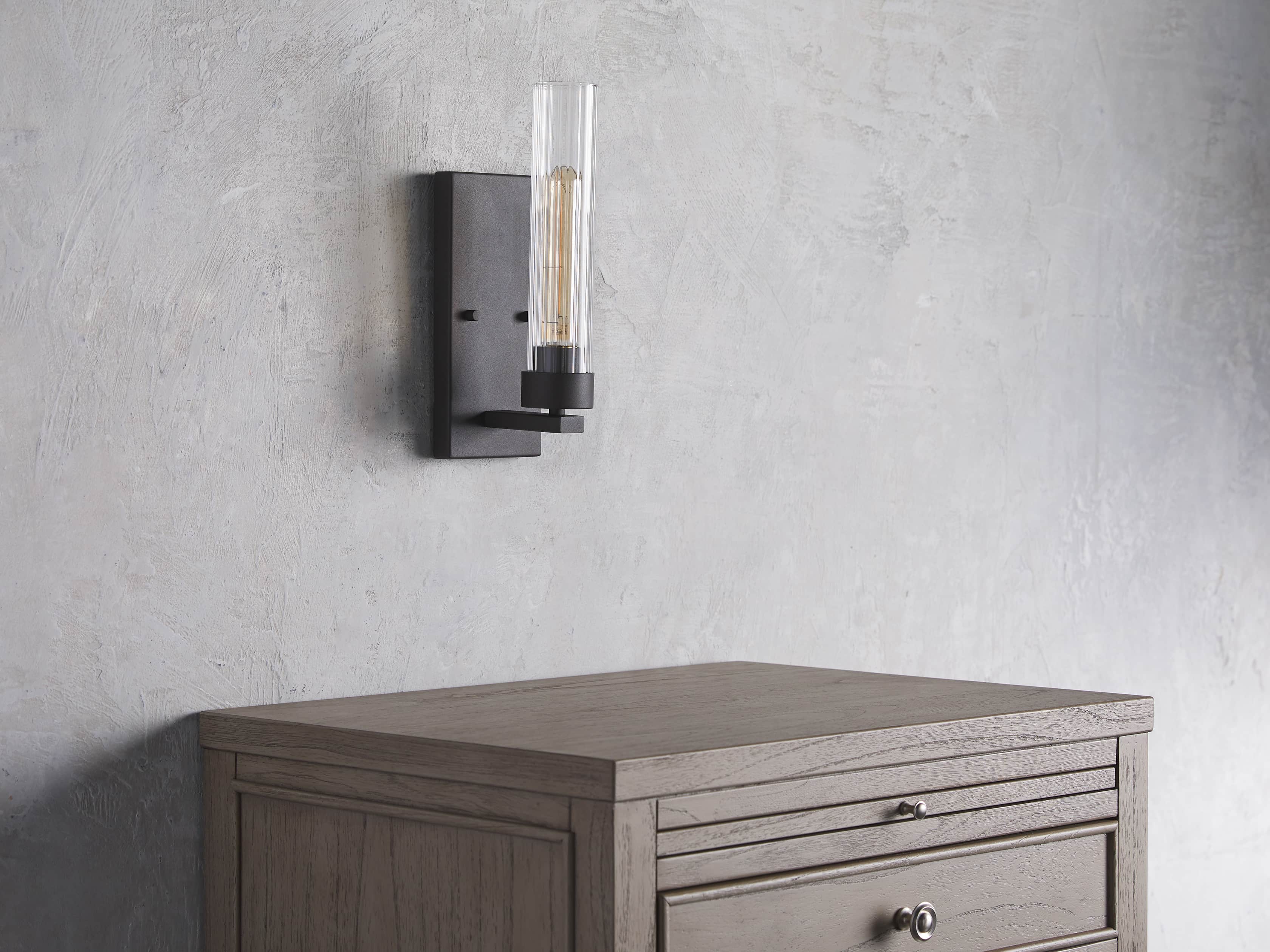 Andreas Wall Light in Bronze, Hardwired Wall Sconce, detail 5