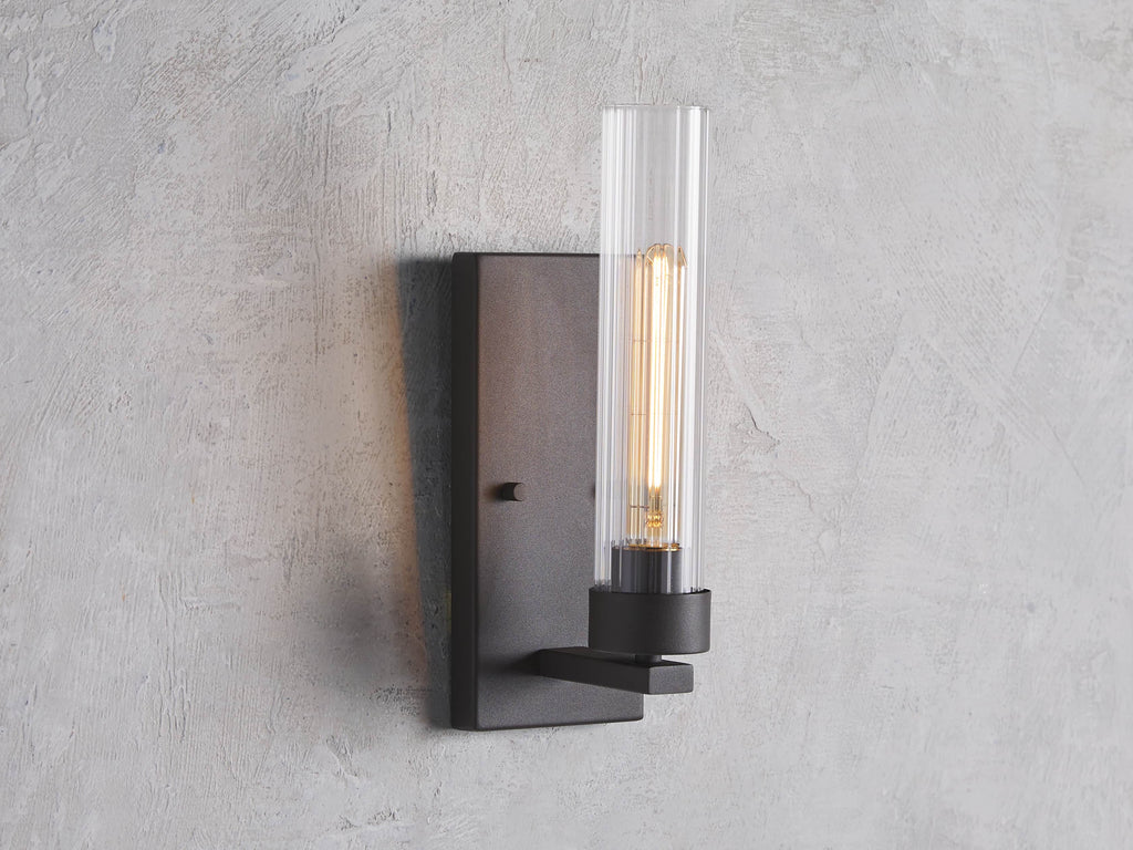 Andreas Wall Light in Bronze, Hardwired Wall Sconce, 4.5" w x 0.75" d x 13.5" h