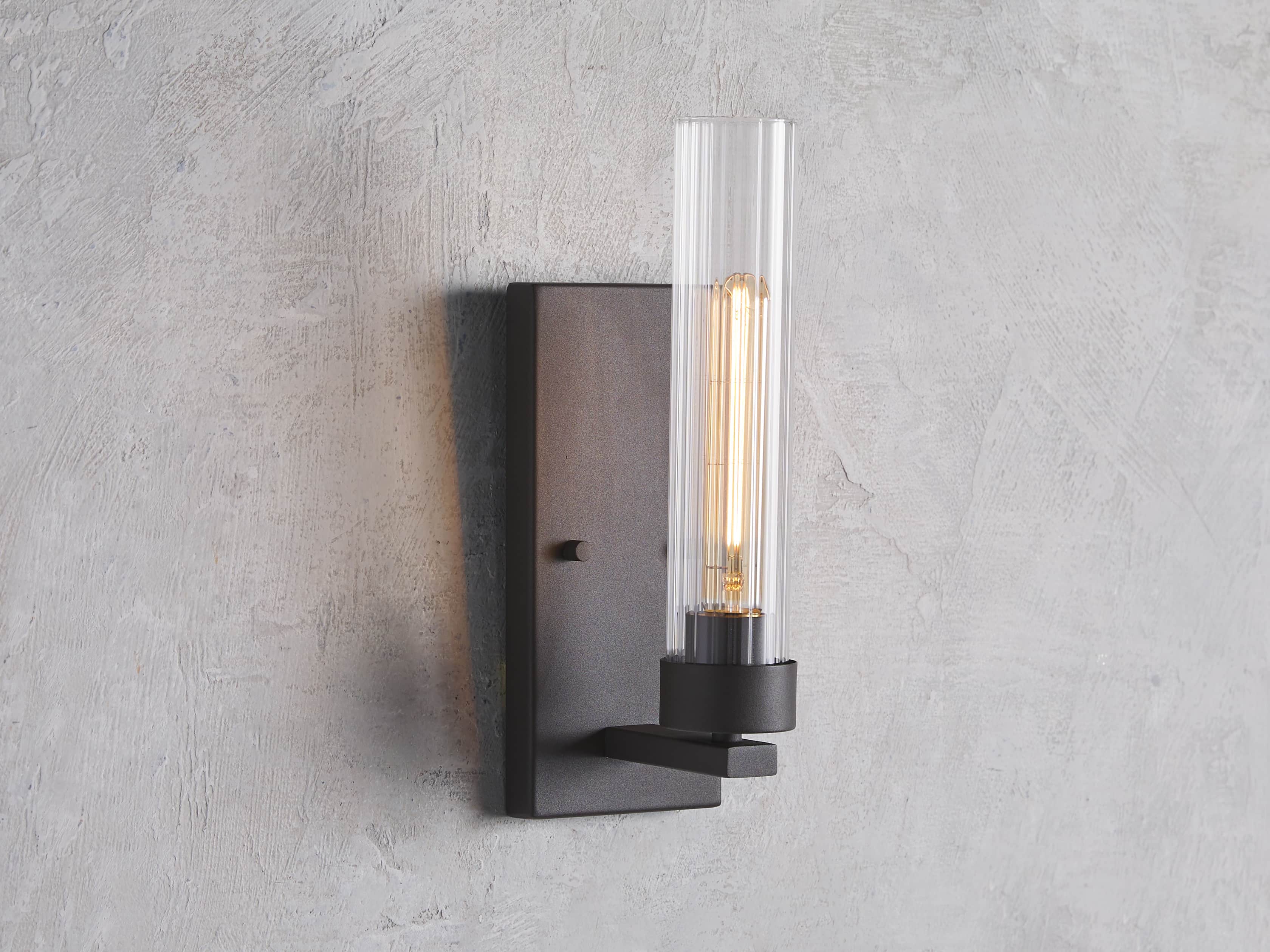 Andreas Wall Light in Bronze, Hardwired Wall Sconce, 4.5" w x 0.75" d x 13.5" h