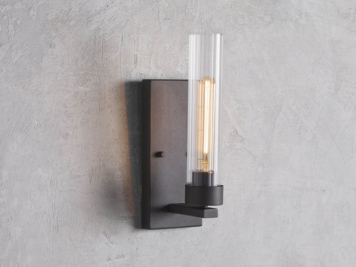 Andreas Wall Light in Bronze, Hardwired Wall Sconce, 4.5" w x 0.75" d x 13.5" h