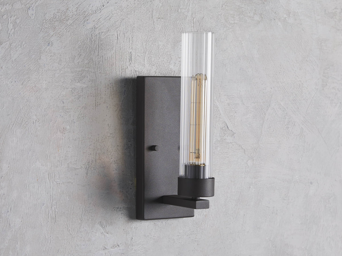 Andreas Wall Light in Bronze, Hardwired Wall Sconce, detail 2