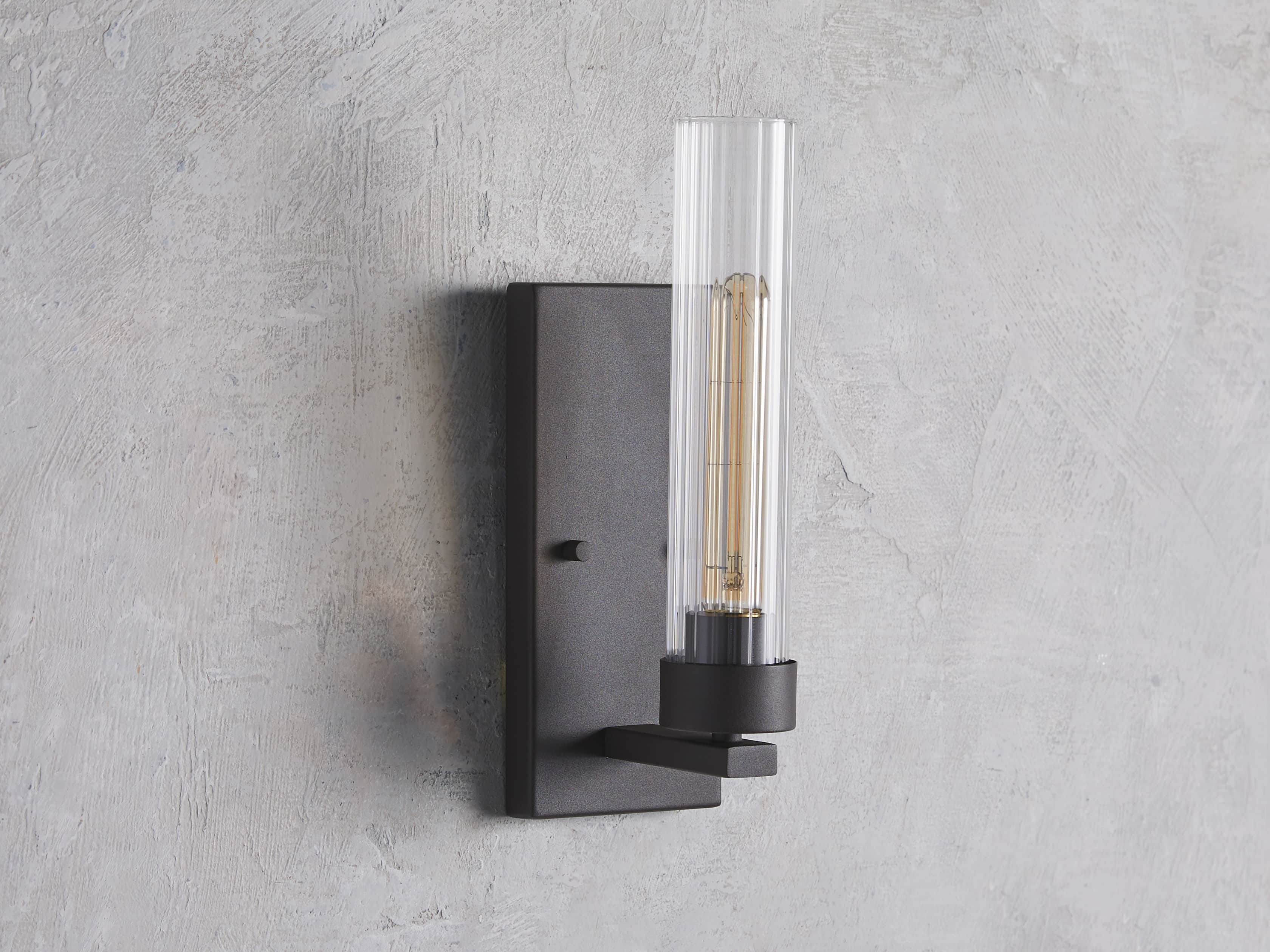Andreas Wall Light in Bronze, Hardwired Wall Sconce, detail 2