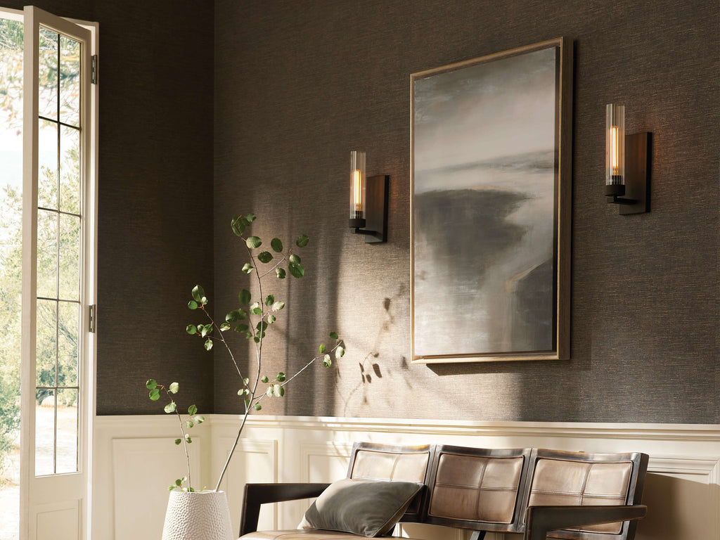 Andreas Wall Light in Bronze, Hardwired Wall Sconce, detail 7
