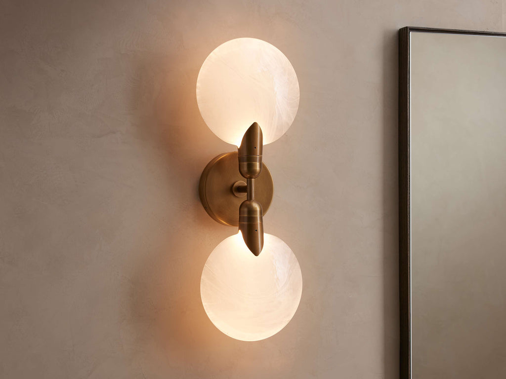 Lyla Double Wall Light, Hardwired Wall Sconce, 6.5" w x 6.5" h