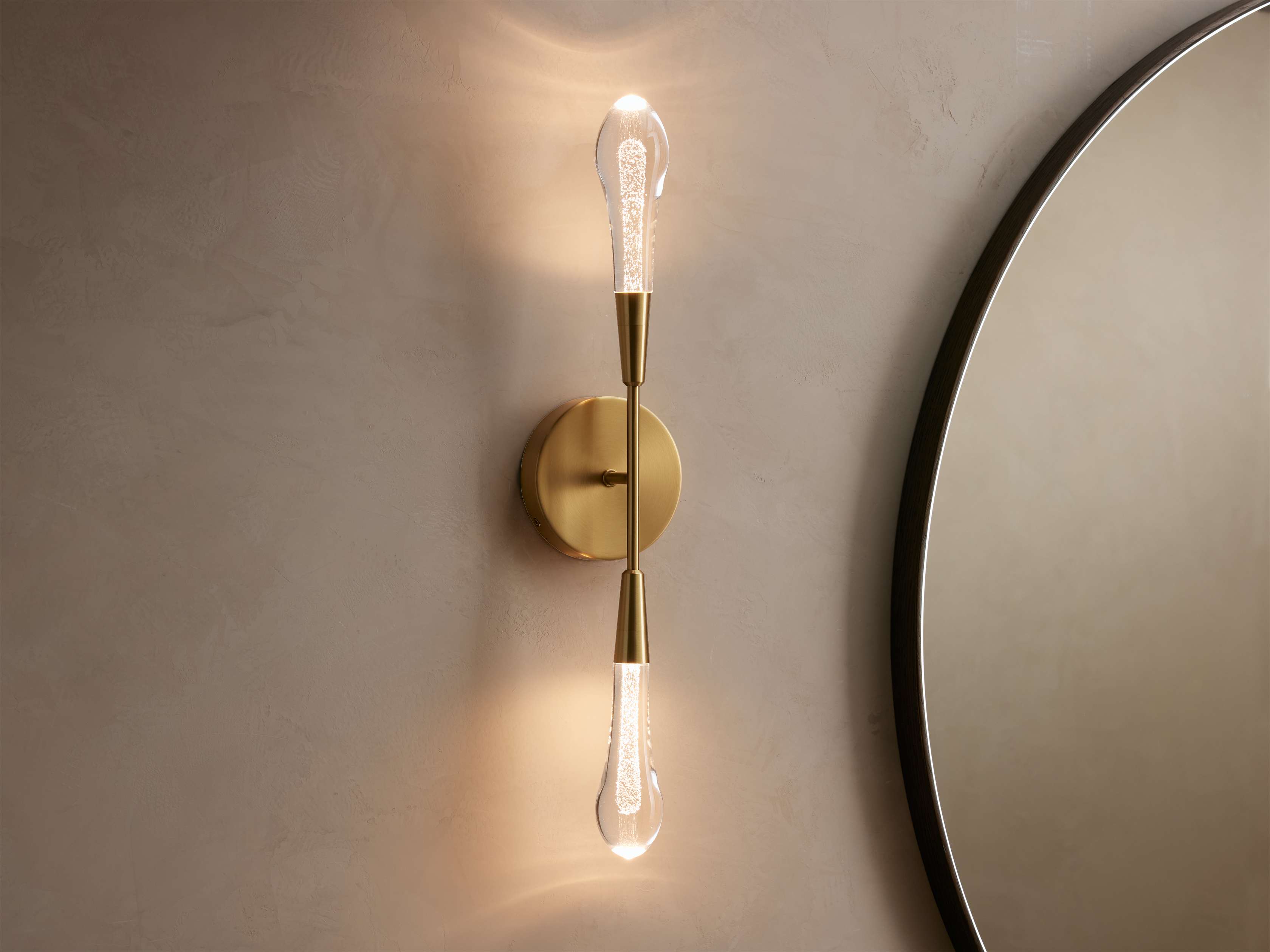Soltaire Double Wall Light, Hardwired Wall Sconce, Dimensions 5"