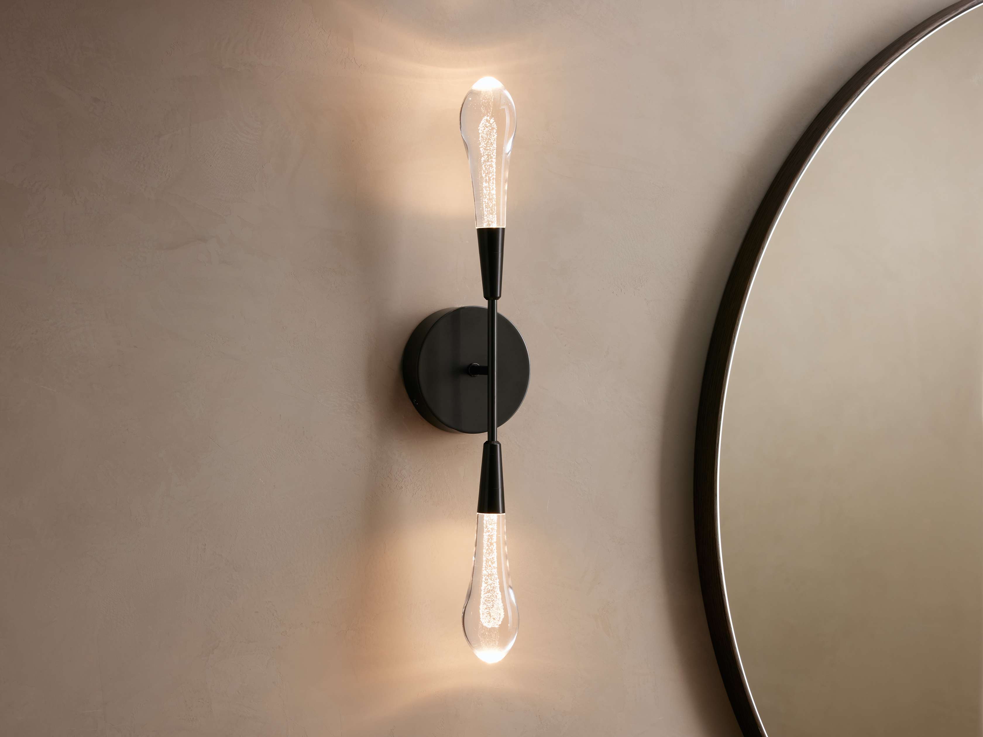 Soltaire Double Wall Light, Hardwired Wall Sconce, detail 5