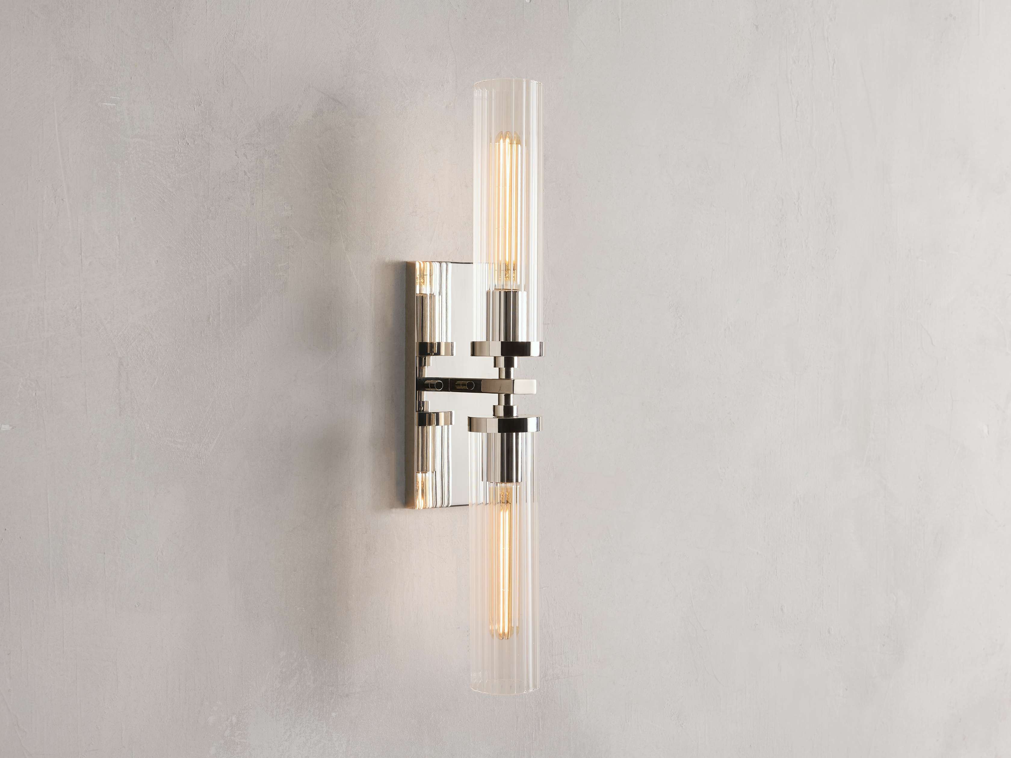 Andreas Double Wall Light, Hardwired Wall Sconce, 4.5" w x 0.75" d x 10" h