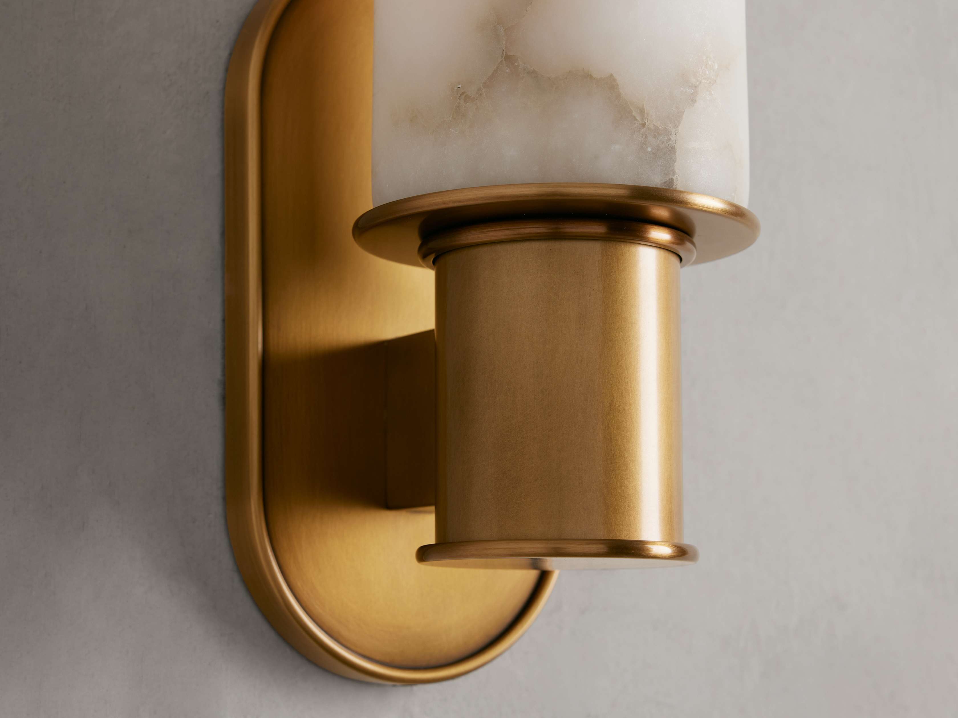 Harlin Wall Light in Alabaster, Hardwired Wall Sconce, detail 5