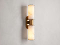 Harlin Double Wall Light in Alabaster, Hardwired Wall Sconce, 4.25" w x 8.75" h