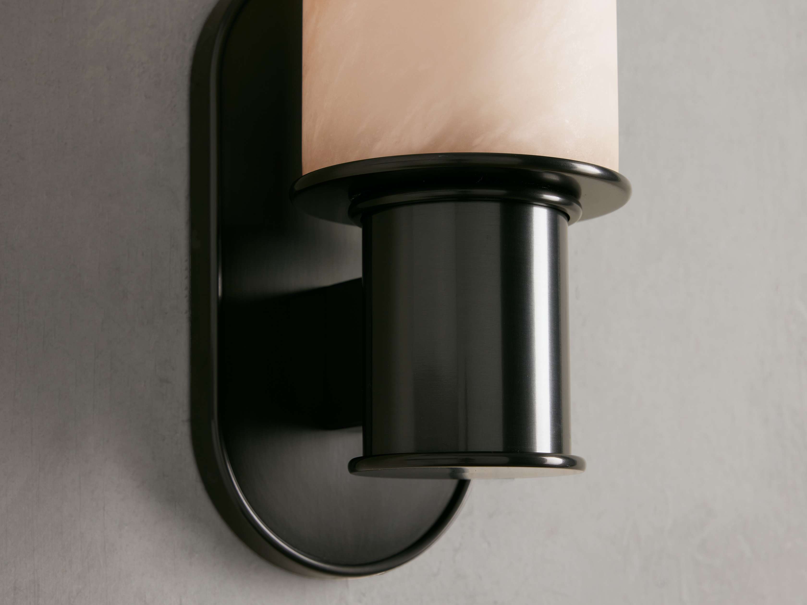 Harlin Wall Light in Alabaster, Hardwired Wall Sconce, detail 7